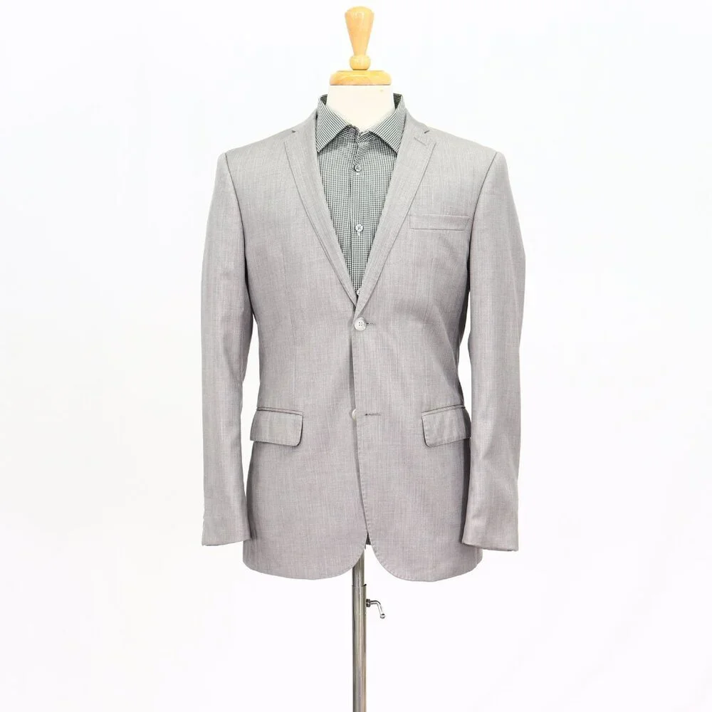 Perry Ellis 38R Gray HB 2-Button Sport Coat Blazer Jacket T196